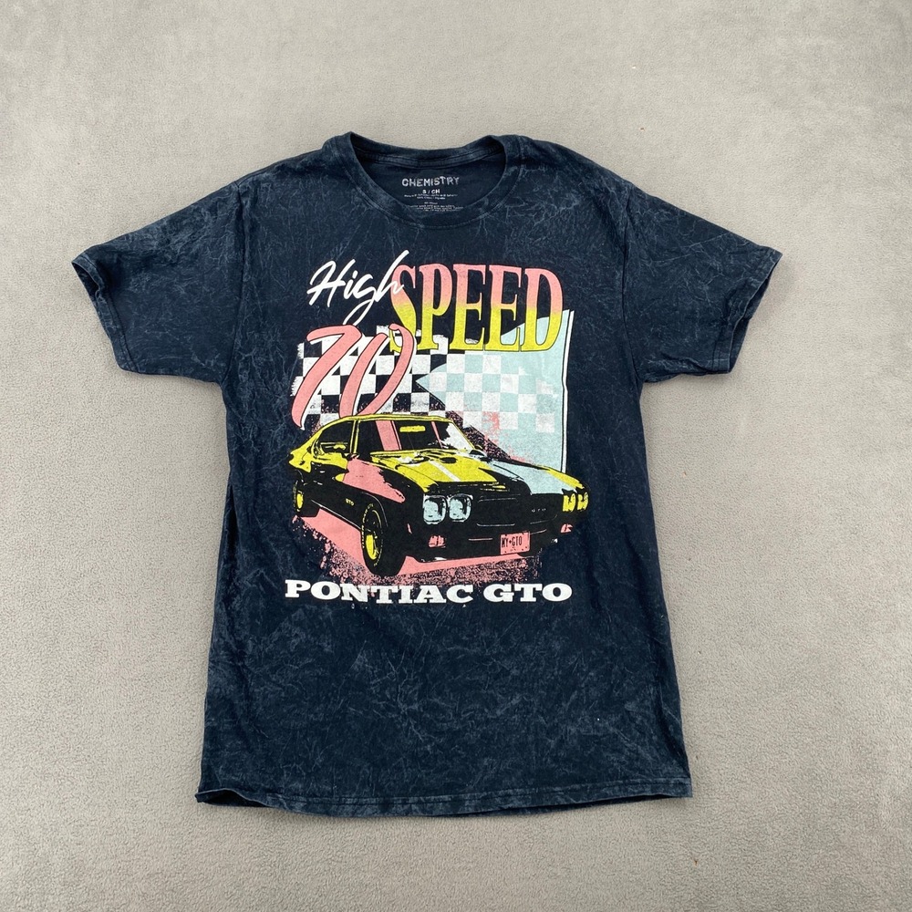 Chemistry Pontiac GTO High Speed Graphic T-Shirt Acid Wash Black Small
